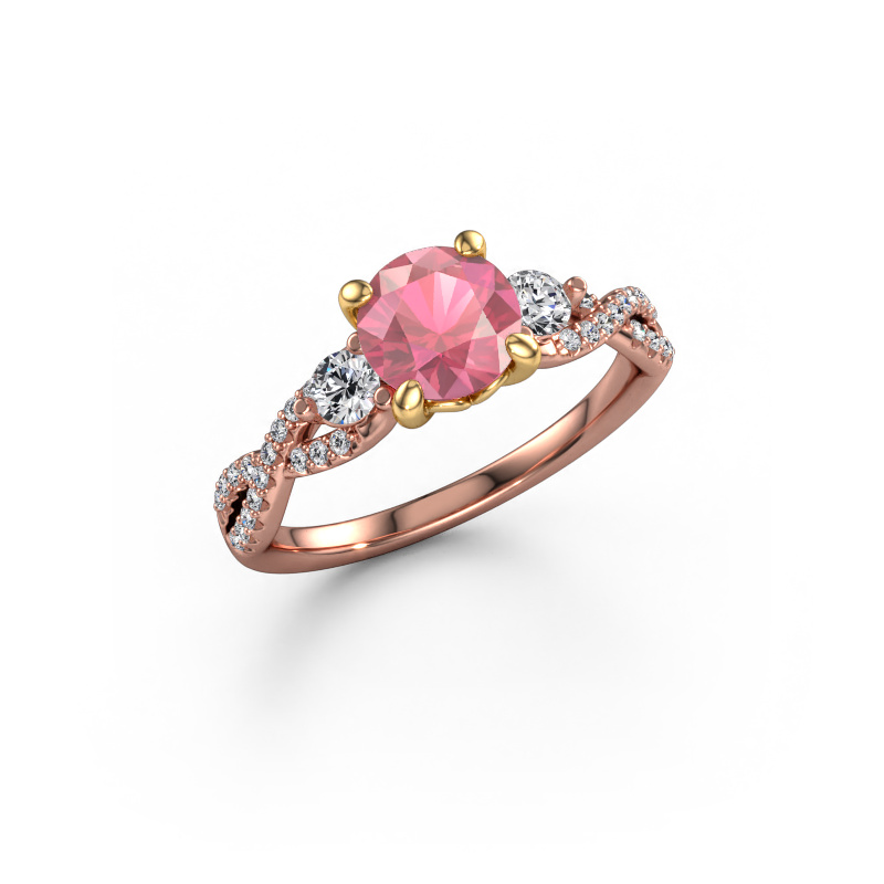 Bild von Verlobungsring Marilou RND 585 Roségold Turmalin rosa 6.5 mm