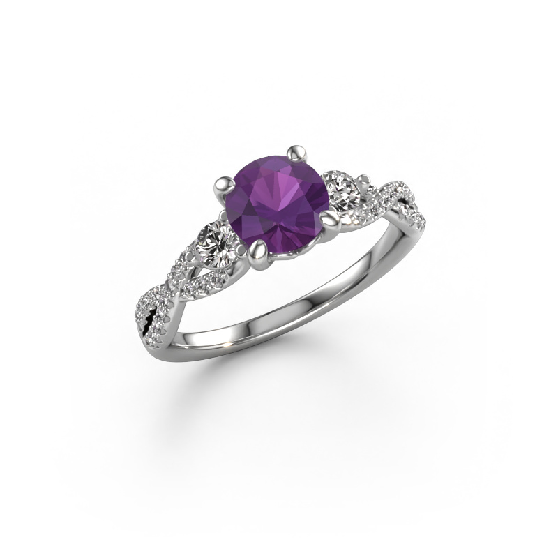 Image of Engagement ring Marilou RND 950 platinum Amethyst 6.5 mm