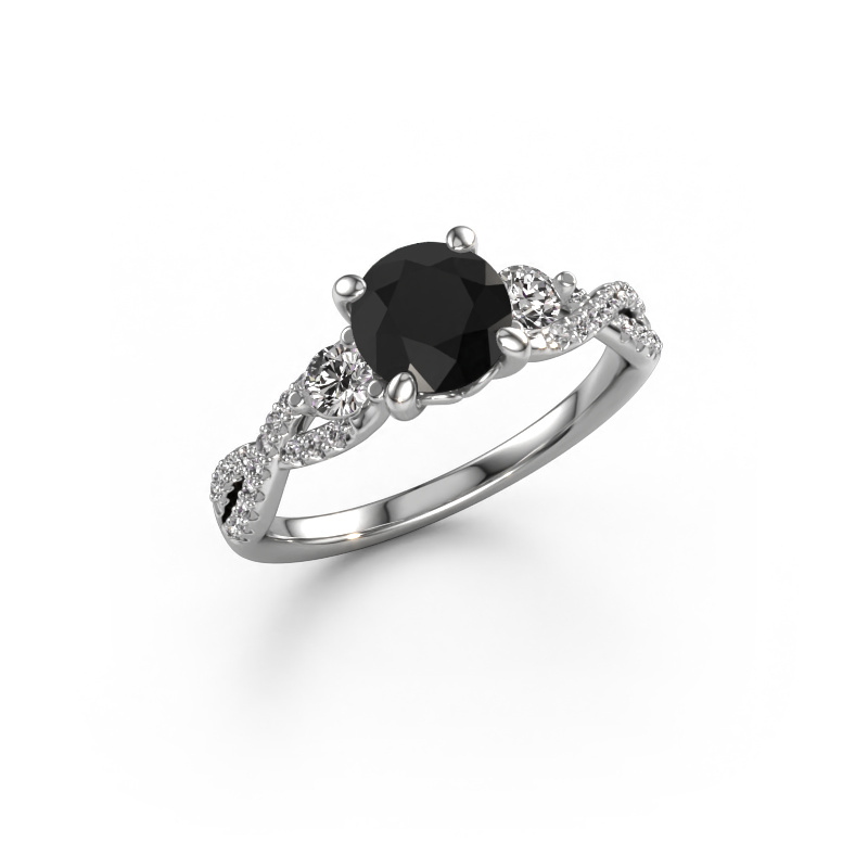 Image of Engagement ring Marilou RND 950 platinum Black diamond 1.66 crt