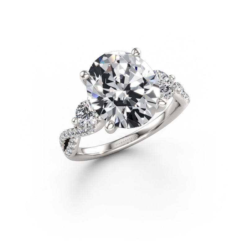 Immagine di Anello di fidanzamento Marilou OVL 585 oro bianco Diamante lab grown 5.61 crt