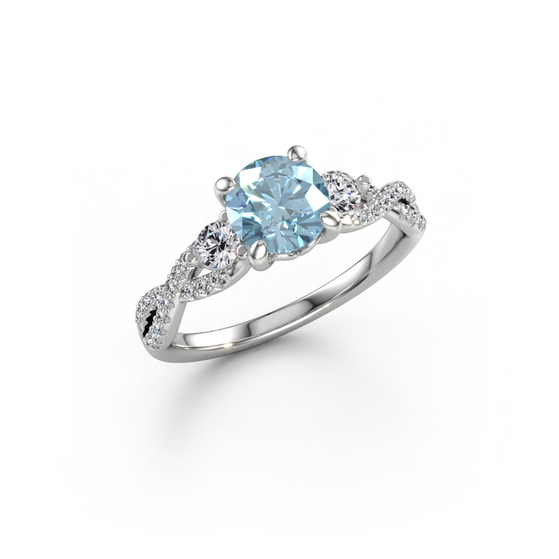 Immagine di Anello di fidanzamento Marilou RND 585 oro bianco Diamante lab grown blu 6.5 mm