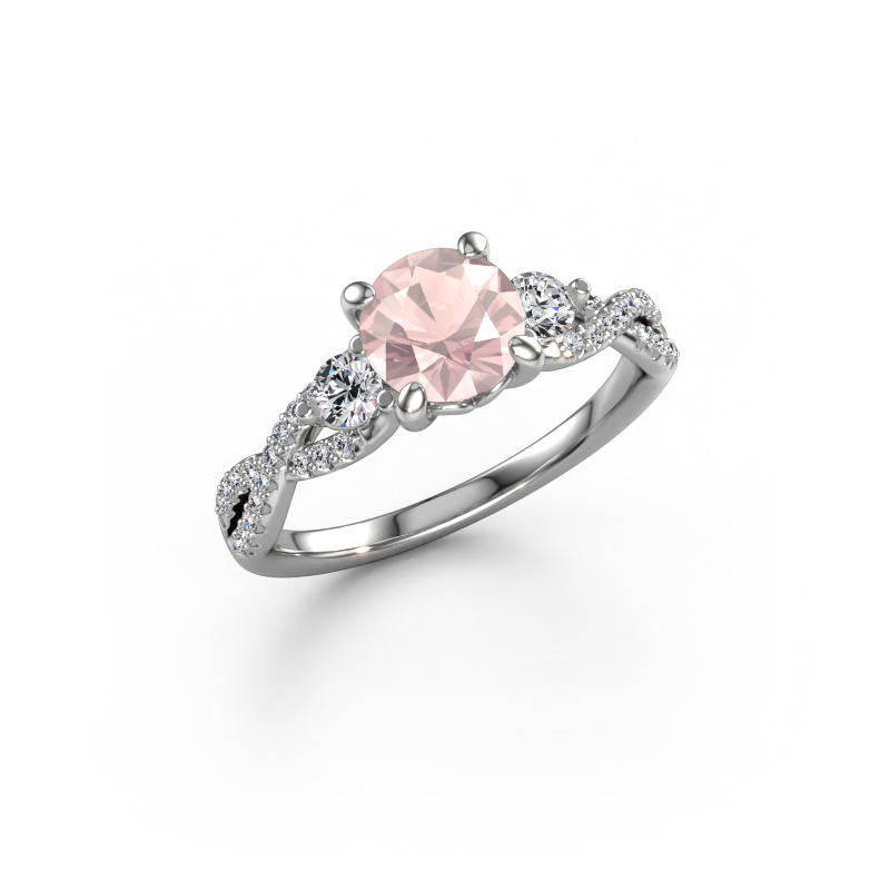 Image of Engagement ring Marilou RND 950 platinum Morganite champagne 6.5 mm