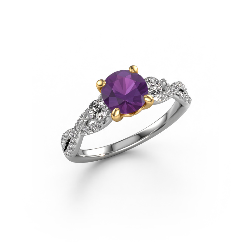 Image of Engagement ring Marilou RND 585 white gold Amethyst 6.5 mm