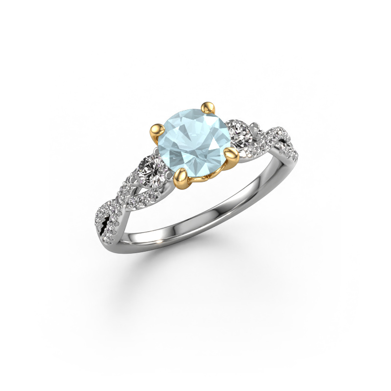 Image of Engagement ring Marilou RND 585 white gold Aquamarine 6.5 mm
