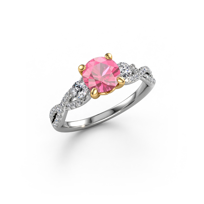 Bild von Verlobungsring Marilou RND 585 Weißgold Pink Saphir 6.5 mm