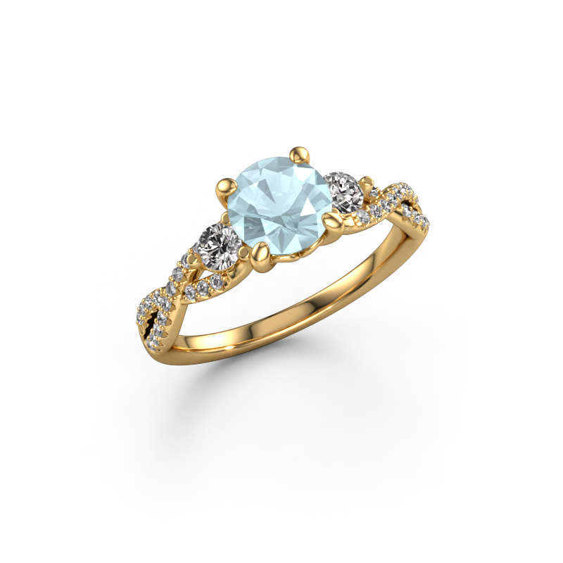 Image of Engagement ring Marilou RND 585 gold Aquamarine 6.5 mm