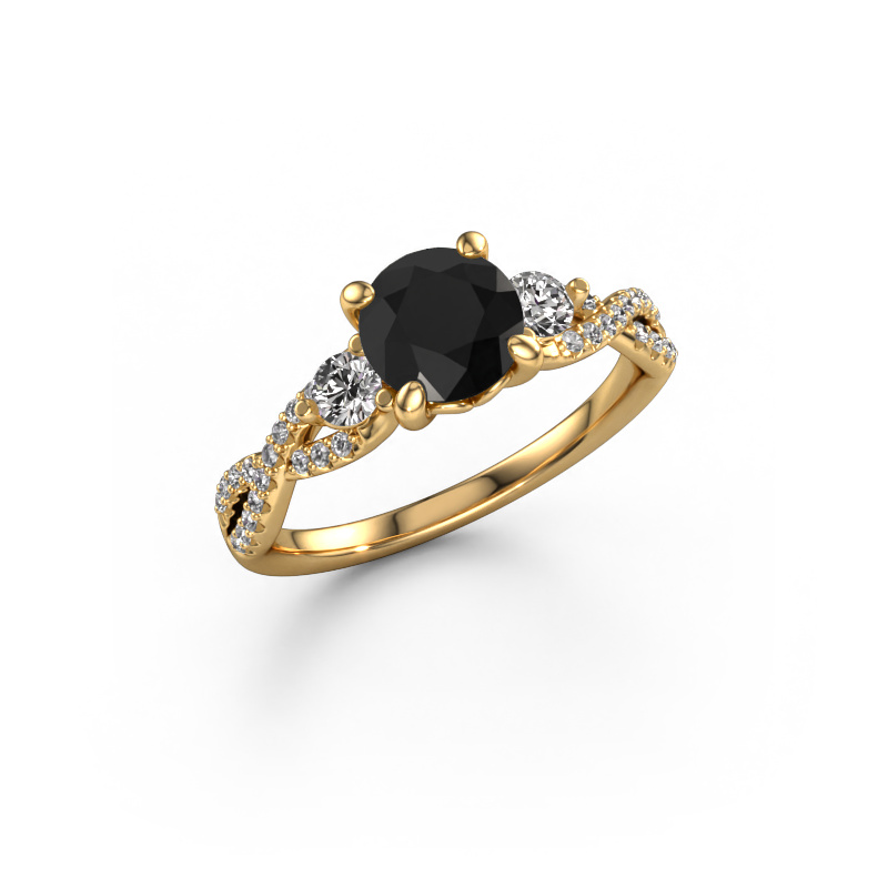 Image of Engagement ring Marilou RND 585 gold Black diamond 1.66 crt