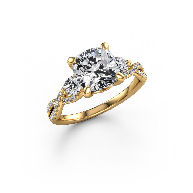 Image of Engagement ring Marilou CUS 585 gold Lab grown diamond 3.02 crt