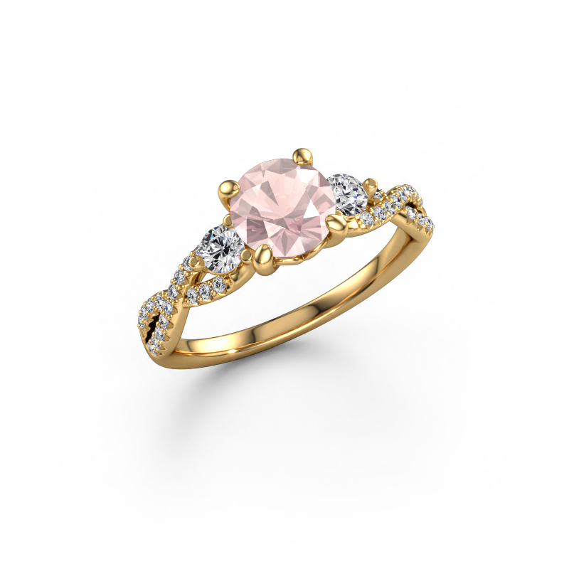 Image of Engagement ring Marilou RND 585 gold Morganite champagne 6.5 mm