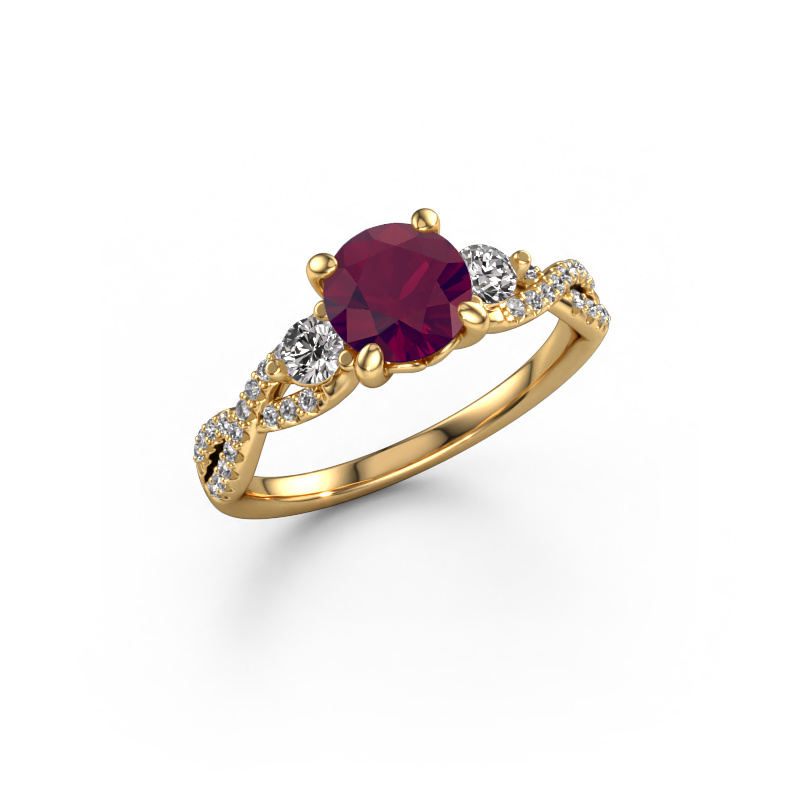 Image of Engagement ring Marilou RND 585 gold Rhodolite 6.5 mm