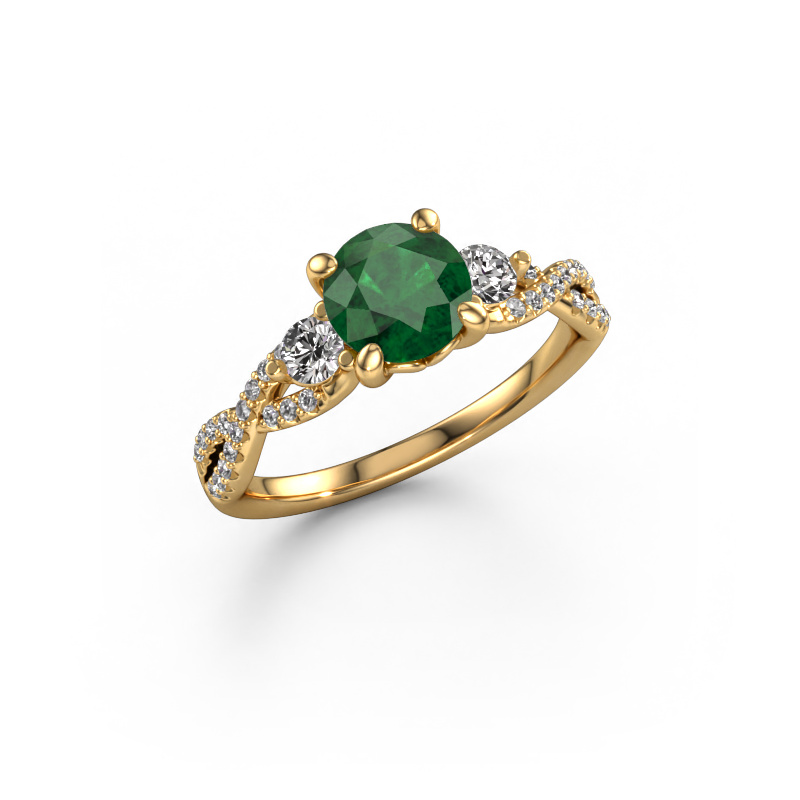 Image of Engagement ring Marilou RND 585 gold Emerald 6.5 mm