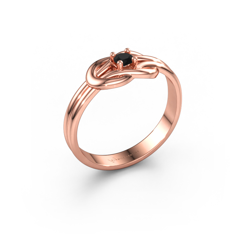 Bild av Ring Marina 585 roséguld Svart diamant 0.12 crt