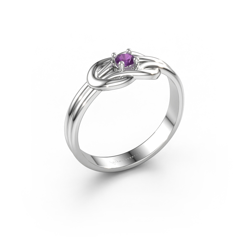 Immagine di Anello Marina 585 oro bianco Ametista 3 mm