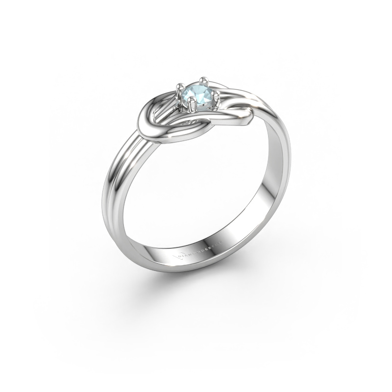 Immagine di Anello Marina 585 oro bianco Acquamarina 3 mm