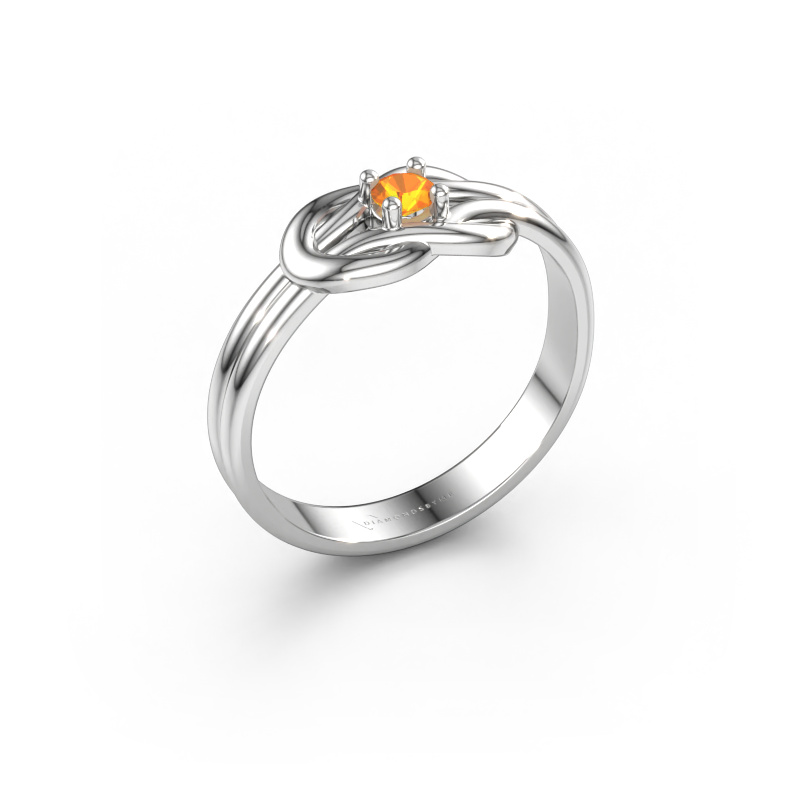 Immagine di Anello Marina 585 oro bianco Citrino 3 mm