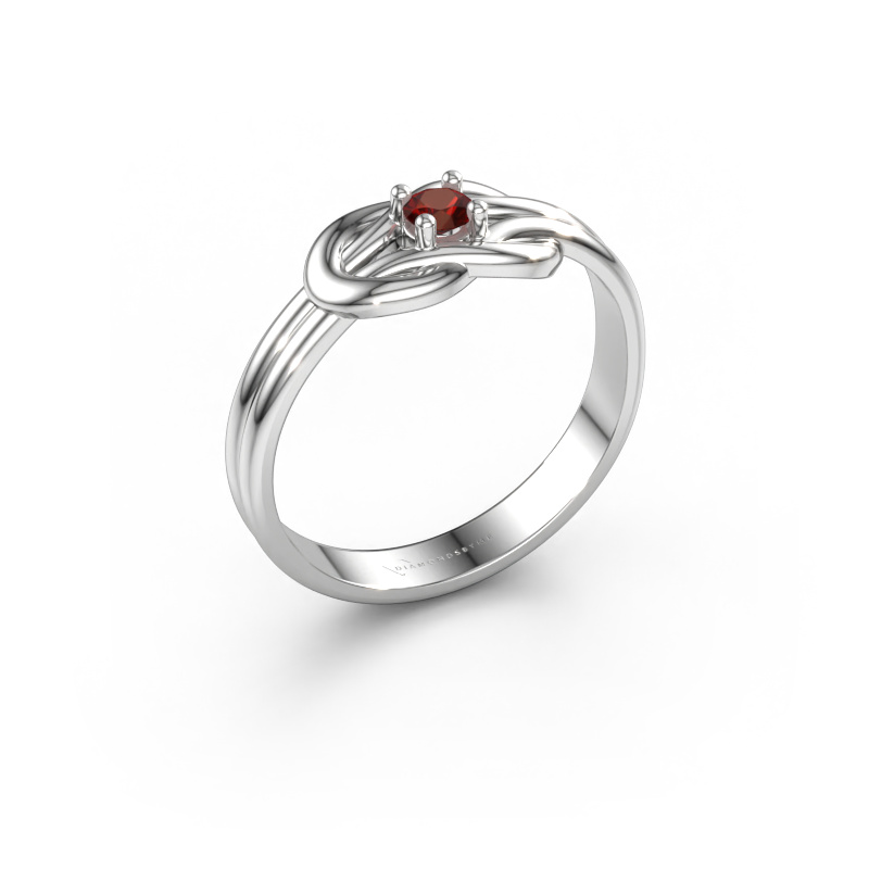 Bild von Ring Marina 585 Weißgold Granat 3 mm