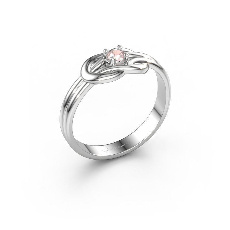 Bild av Ring Marina 585 vitt guld Champagnefärgad morganit 3 mm