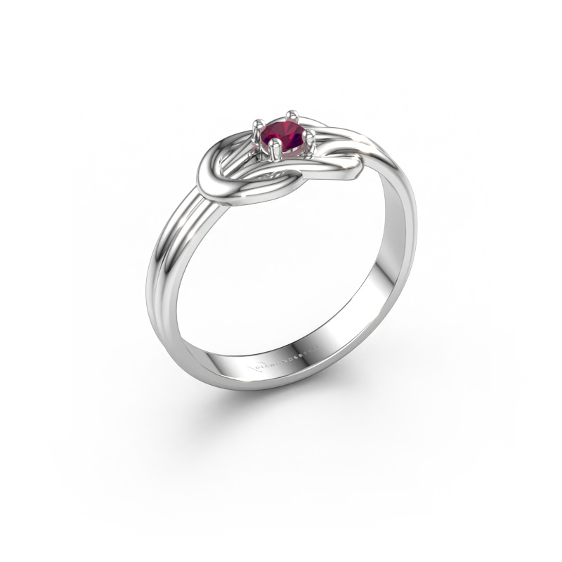 Immagine di Anello Marina 585 oro bianco Rodolite 3 mm