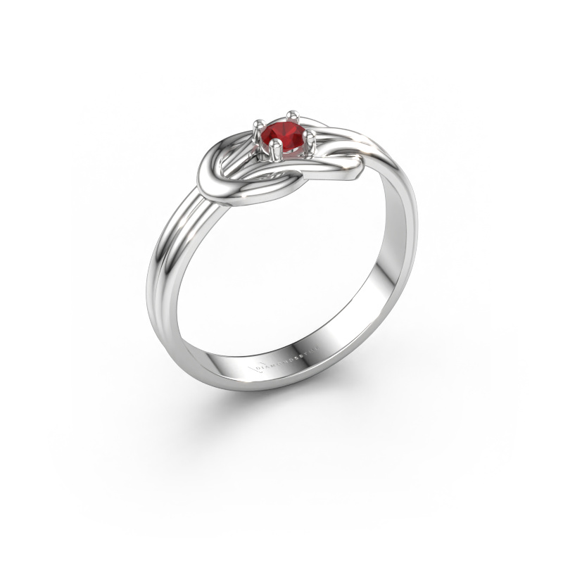 Immagine di Anello Marina 585 oro bianco Rubino 3 mm