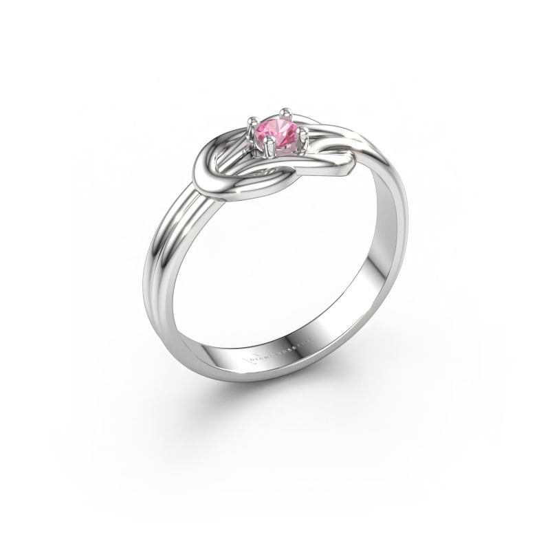 Immagine di Anello Marina 585 oro bianco Zaffiro rosa 3 mm