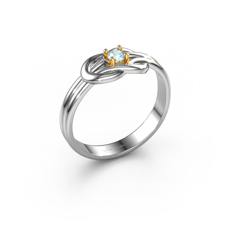 Image of Ring Marina 585 white gold Aquamarine 3 mm