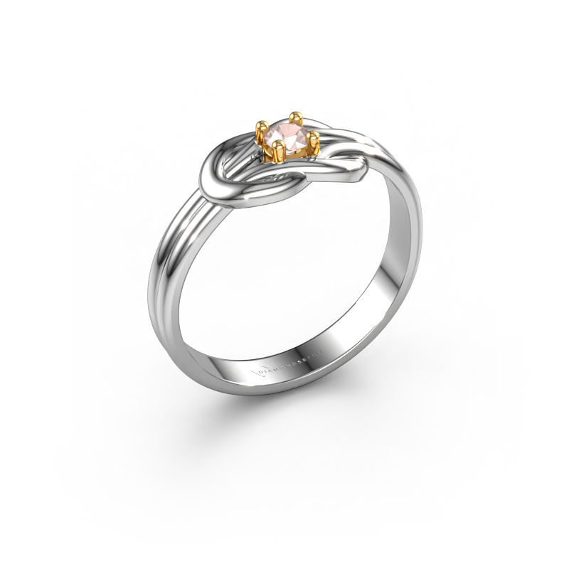 Image of Ring Marina 585 white gold Morganite champagne 3 mm