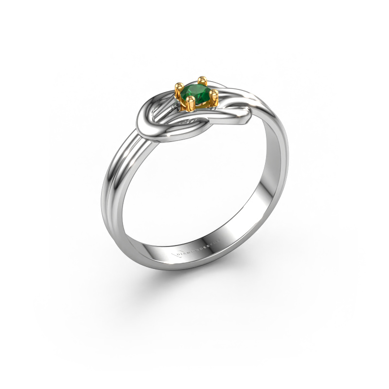 Image of Ring Marina 585 white gold Emerald 3 mm