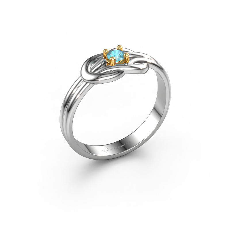 Image of Ring Marina 585 white gold Blue topaz 3 mm