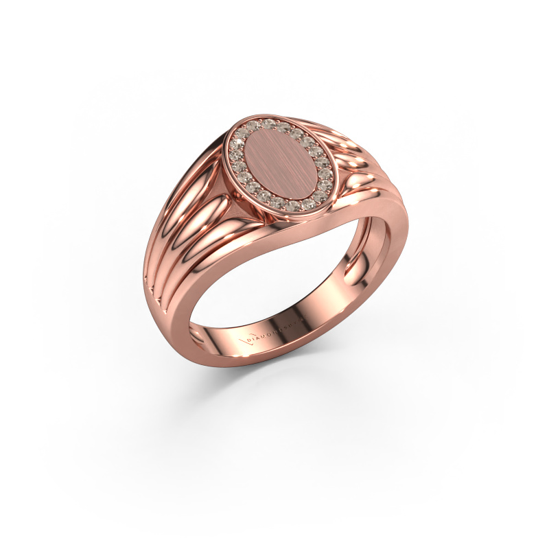 Bild von Pinky Ring Marinus 585 Roségold Braun Diamant 0.15 crt