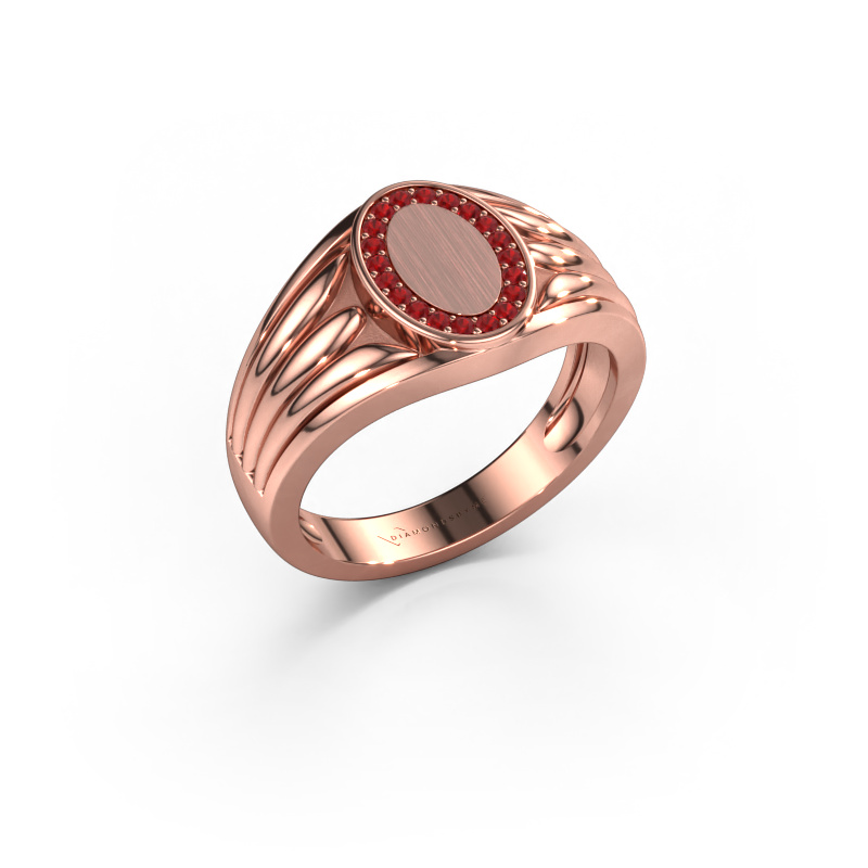 Image de Bague pinky Marinus 585 or rose Rubis 1.2 mm
