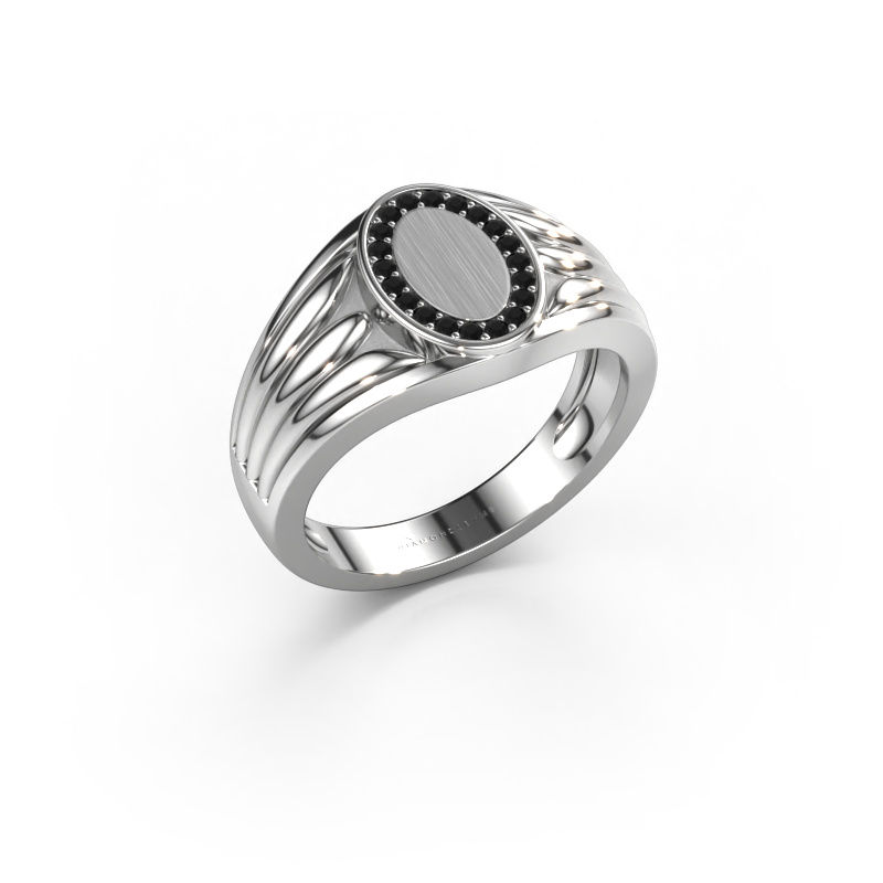 Bild von Pinky Ring Marinus 950 Platin Schwarz Diamant 0.18 crt