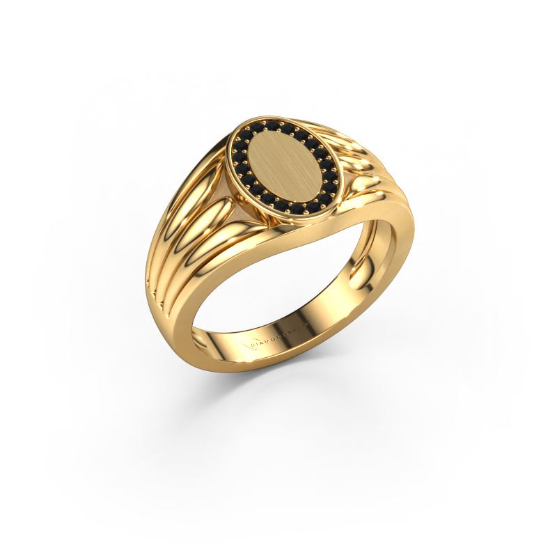 Image of Pinky ring Marinus 585 gold Black diamond 0.18 crt
