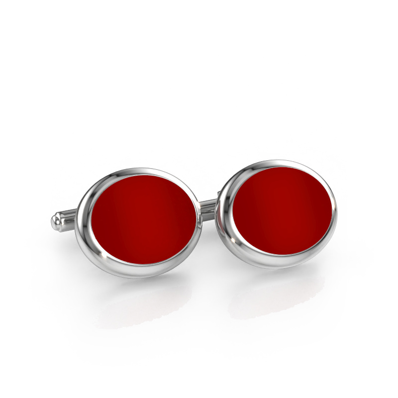 Image of Cufflinks Mario 585 white gold Carnelian 15x12 mm