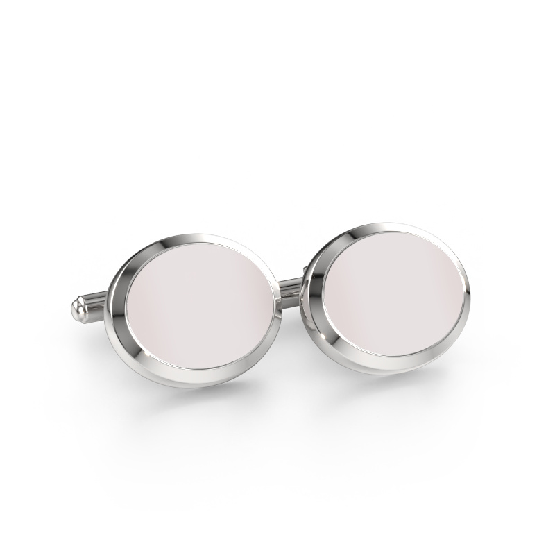 Afbeelding van Manchetknopen Mario 585 witgoud Rode lagensteen 15x12 mm