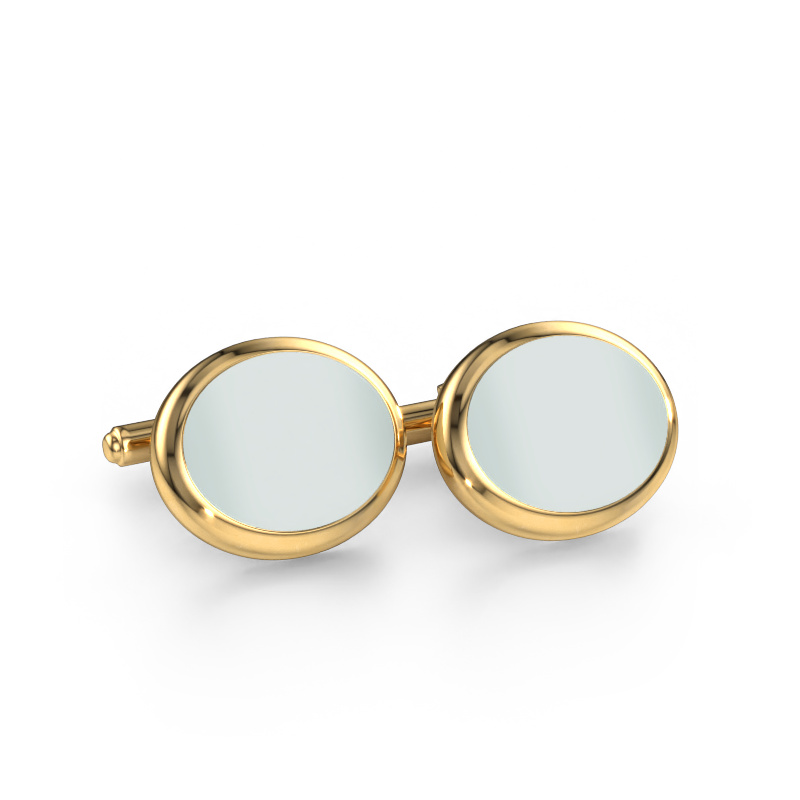 Bild von Manschettenknöpfe Mario 585 Gold Grüner Lagenstein 15x12 mm