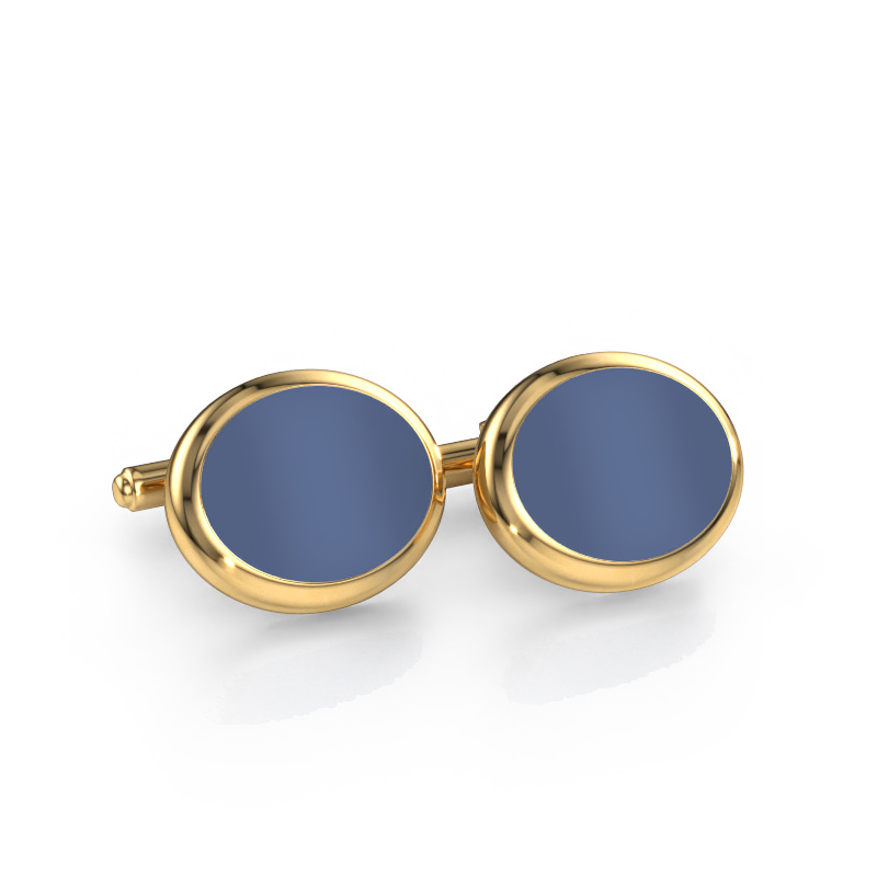 Image of Cufflinks Mario 585 gold Blue sardonyx 15x12 mm
