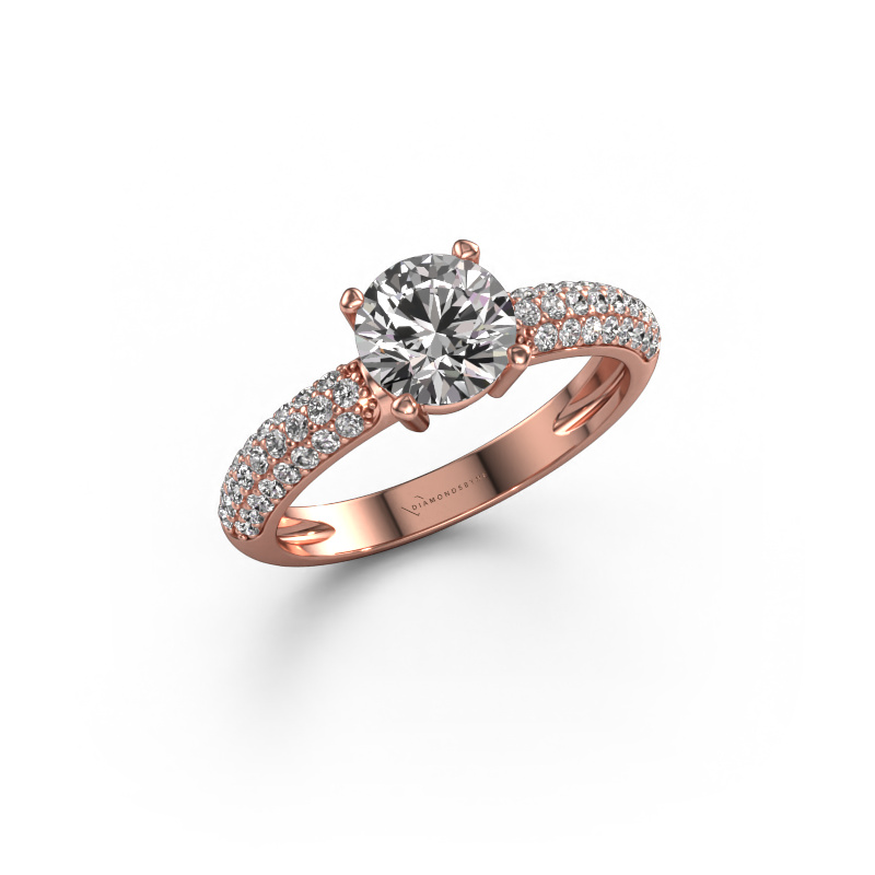 Image of Engagement ring Marjan 585 rose gold Diamond 1.369 crt