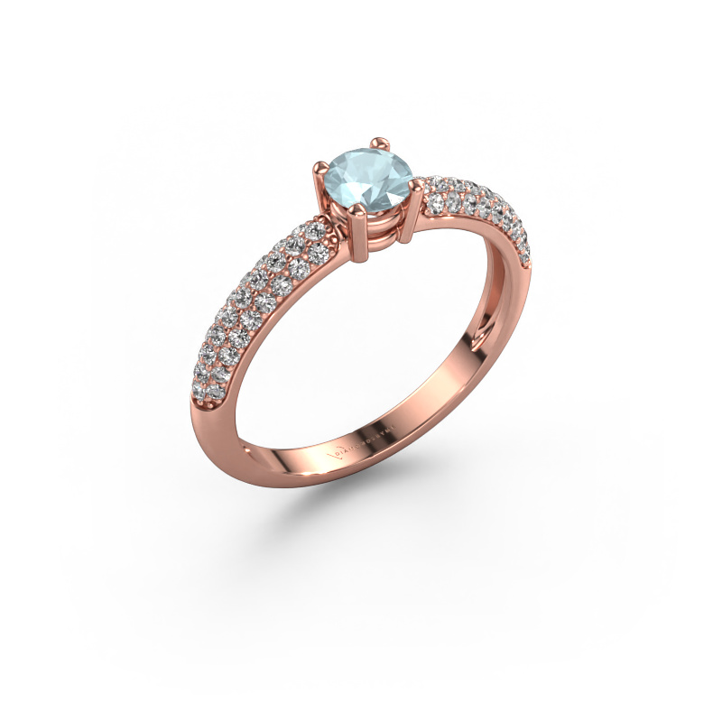 Bild von Ring Marjan 585 Roségold Aquamarin 4.2 mm