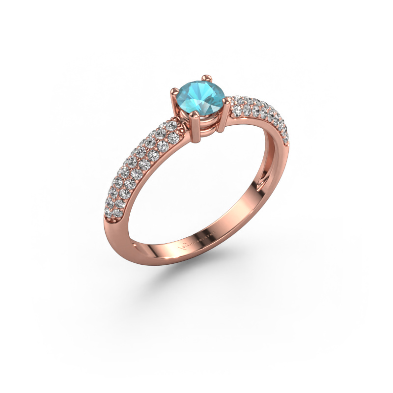 Bild von Ring Marjan 585 Roségold Blau Topas 4.2 mm