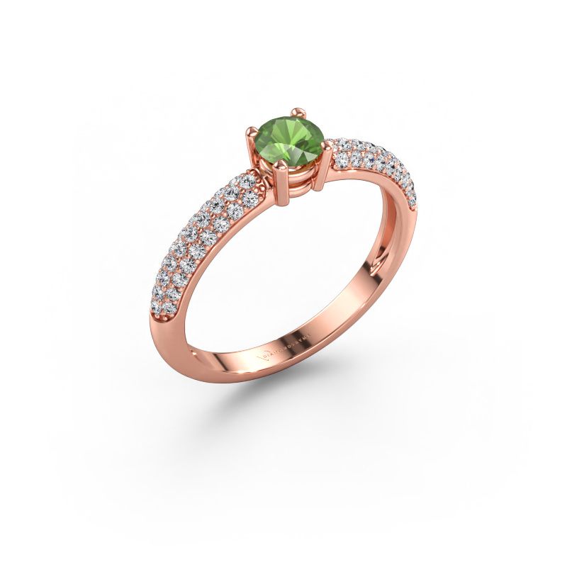 Afbeelding van Ring Marjan 585 rosé goud Toermalijn groen 4.2 mm