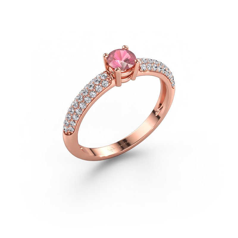 Afbeelding van Ring Marjan 585 rosé goud Toermalijn pink 4.2 mm