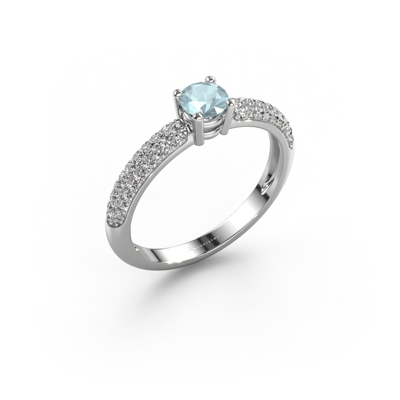 Image of Engagement ring Marjan 950 platinum Aquamarine 4.2 mm