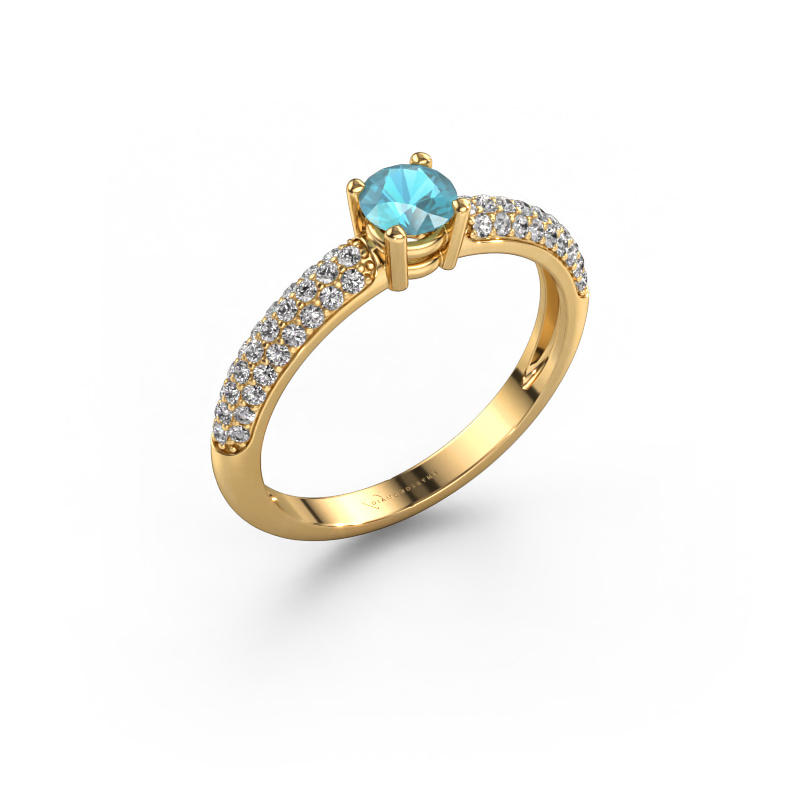 Image of Ring Marjan 585 gold Blue topaz 4.2 mm