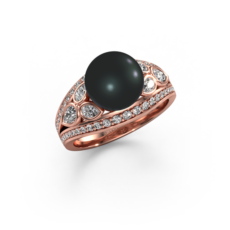 Image of Ring Marlies 585 rose gold Black pearl 9 mm