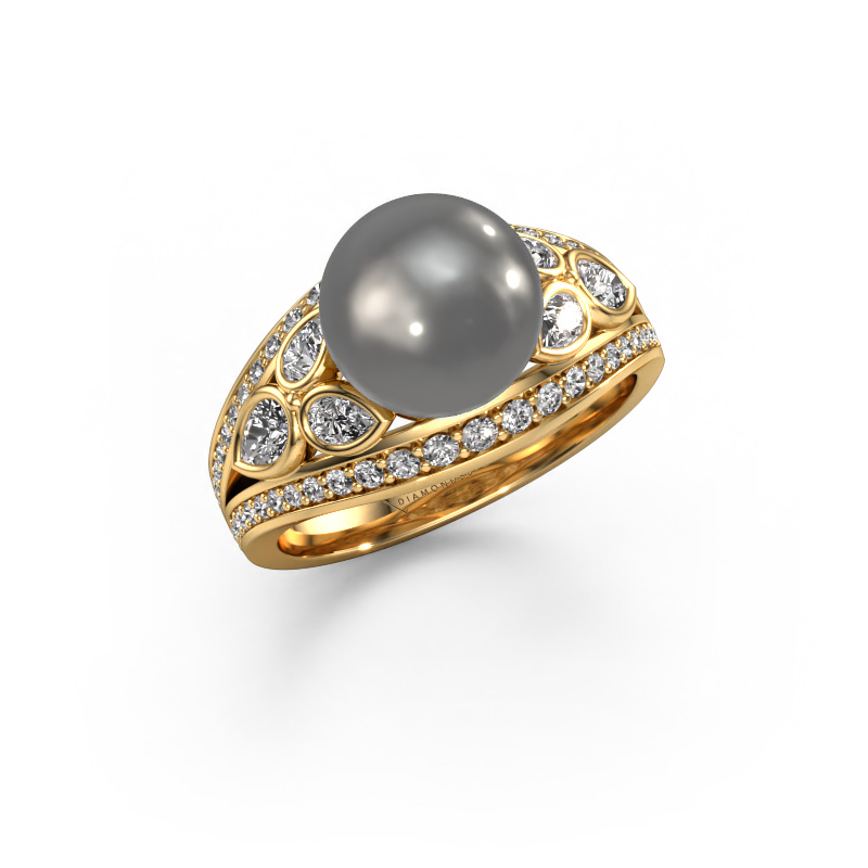 Image of Ring Marlies 585 gold Grey pearl 9 mm
