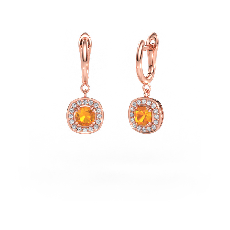 Bild av Hängande örhängen Marlotte 1 585 roséguld Citrin 5 mm