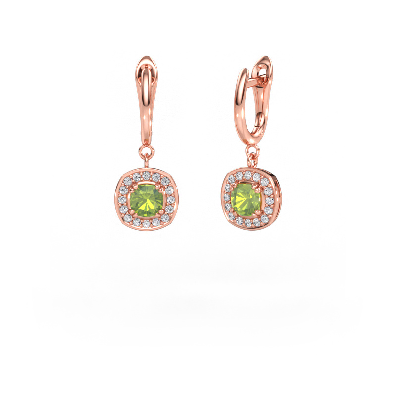 Bild av Hängande örhängen Marlotte 1 585 roséguld Peridot 5 mm