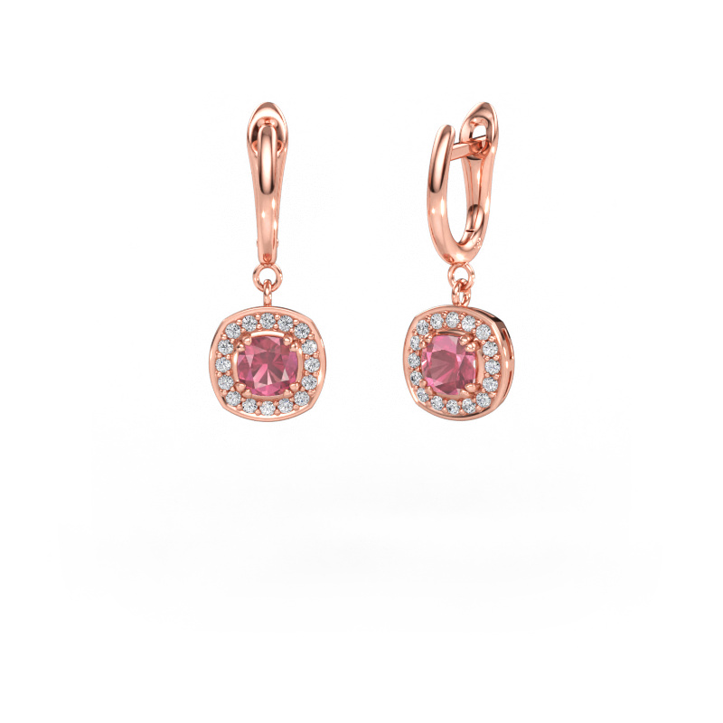 Immagine di Orecchini pendenti Marlotte 1 585 oro rosa Tormalina rosa 5 mm