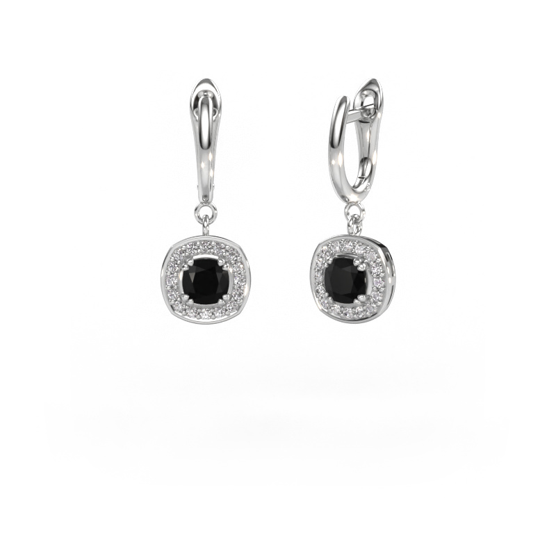 Image of Drop earrings Marlotte 1 950 platinum Black diamond 1.72 crt