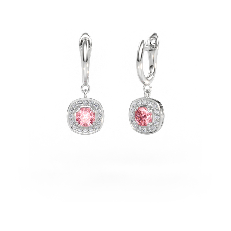 Immagine di Orecchini pendenti Marlotte 1 950 platino Diamante lab grown rosa 5 mm
